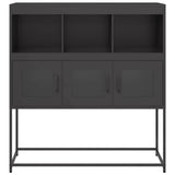 ZNTS Sideboard Black 100.5x39x107 cm Cold-rolled Steel 853416