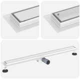 2 in 1 Shower Drain Silver 90 cm Stainless Steel 304 42015941