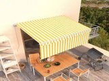 Manual Awning 3 x 2.5 m Yellow and White Stripe 100% Polyester 3069258