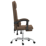 Massage Reclining Office Chair Brown Fabric 349704