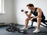 Hex Dumbbell Set with Weights Storage Rack, Rubber Coated Dumbbells, Non-Slip Chrome Handles, T3398P376772