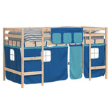 Kids' Loft Bed with Curtains without Mattress Blue 90x200cm 3206965