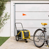 Pet Bike Trailer Yellow and Grey Oxford Fabric and Iron 93896