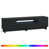 LED TV Cabinet Black Engineered Wood 896026
