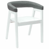 Dining Chairs 2 pcs White 54 x 57 x 73 cm Solid Rubber Wood 42020426