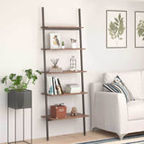 5-Tier Leaning Shelf Dark Brown and Black 64x34x185,5 cm 336377