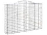 Arched Gabion Baskets 2 pcs 200x50x180/200 cm Galvanised Iron 3146404