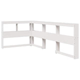 ZNTS Bookcase Bed without Mattress White 100x200cm Solid Wood Pine 3324467