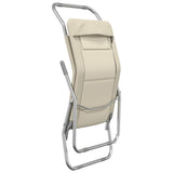 Folding Sun Loungers 2 pcs Cream Textilene&Powder-coated Steel 360173