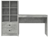 Desk with Drawer with Shelf with Storage 2 pcs Concrete Grey 3337316