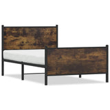 Metal Bed Frame without Mattress Smoked Oak 107x203 cm 4007681