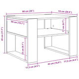 Coffee Table with Storage White 66 x 53 x 45 cm Engineered Wood 8000100