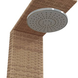 Outdoor Shower Beige 100x100x241,5 cm Poly Rattan and Acacia Wood 368214