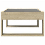 ZNTS Coffee Table with Infinity LED Sonoma Oak 70x53x30 cm 847632