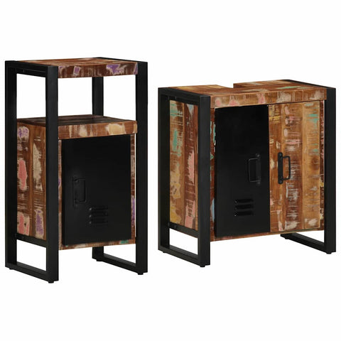 Bathroom Furniture Set 2 pcs Brown Solid reclaimed wood 3305599