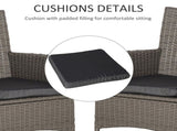 Set of Four Rattan Armchairs, with Cushions - Grey T3398P323963