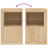 Side Cabinet with LED Lights Sonoma Oak Engineered Wood 836634