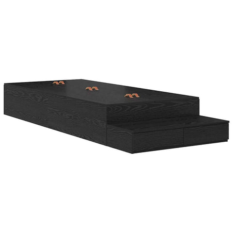 Storage Bed Frame with Drawer Black oak 236.5 x 80 x 31.5 cm 3335598