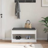 Hall Bench White 83 x 38 x 45 cm Engineered Wood and Fabric 891576