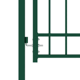 ZNTS Fence Gate with Spikes Steel 100x125 cm Green 146384