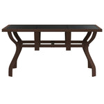 Garden Table Brown and Black 140x70x70 cm Steel and Glass 318772