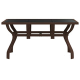 Garden Table Brown and Black 140x70x70 cm Steel and Glass 318772