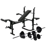 Weight Bench with Weight Rack, Barbell and Dumbbell Set 30.5kg 275368