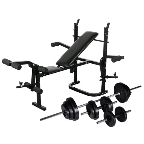 Weight Bench with Weight Rack, Barbell and Dumbbell Set 30.5kg 275368