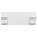 Bed Headboard with Cabinets White Engineered Wood 3115692