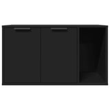 Cat Litter Box Enclosure Black 80x50x45 cm Engineered Wood 857734