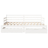 Daybed with Trundle and Drawers without Mattress White 90x190 cm Single 3302176