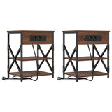 Bedside Cabinet 2 pcs Brown Oak 41 x 31 x 51 cm Engineered Wood 859524