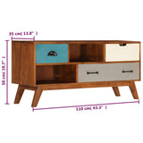 TV Cabinet with 3 Drawers 110x35x50 cm Solid Acacia Wood 247936
