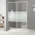 Walk-in Shower Wall White 140x195 cm Clear ESG Glass 152154