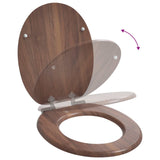 Soft-Close Toilet Seat Brown 44 x 38 cm MDF board 42027174