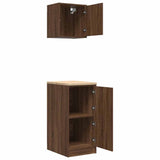 ZNTS Garage Cabinets 2 pcs Brown Oak Engineered Wood 3328302