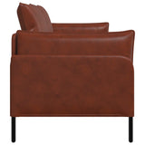 2-Seater Sofa Shiny Brown 188 x 81 x 89 cm Faux Leather 42048628