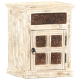 Bedside Cabinet White 40x30x50 cm Solid Mango Wood 285896