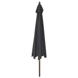 Garden Parasol with Wooden Pole Black 400x273 cm 363181