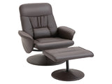 Executive Recliner Chair High Back and Footstool Armchair Lounge Seat Brown T3398P328122