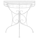 ZNTS Side Table Vintage Style Half Round Metal 72x36x74 cm Silver 245929