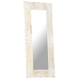 Mirror White 110x50 cm Solid Mango Wood 321634