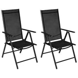 3 Piece Bistro Set Aluminium and Textilene Black 3070652