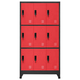 Locker Cabinet Anthracite and Red 90x45x180 cm Steel 339809