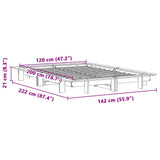 Bed Frame without Mattress Wax Brown 120x200 cm Solid Wood Pine 850664