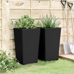 Garden Planters 2 pcs Black 32.5x32.5x57 cm PP 367848