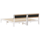 Bed frame White and light grey 200 x 200 cm Solid pine wood 3394352