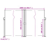 ZNTS Retractable Side Awning Terracotta 160x1000 cm 4004738