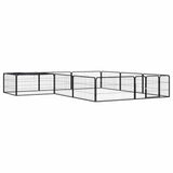 12-Panel Dog Playpen Black 100x50 cm Powder-coated Steel 3115977