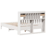 Bookcase Bed without Mattress White 135x190 cm Double Solid Wood Pine 3322925